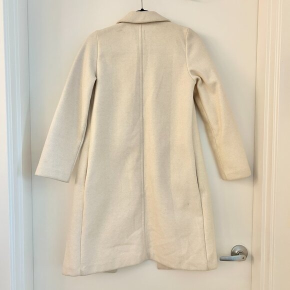 Zara Cream Lapel Open Front Lightweight Trench Coat Ivory Off White Size S - Picture 10 of 10
